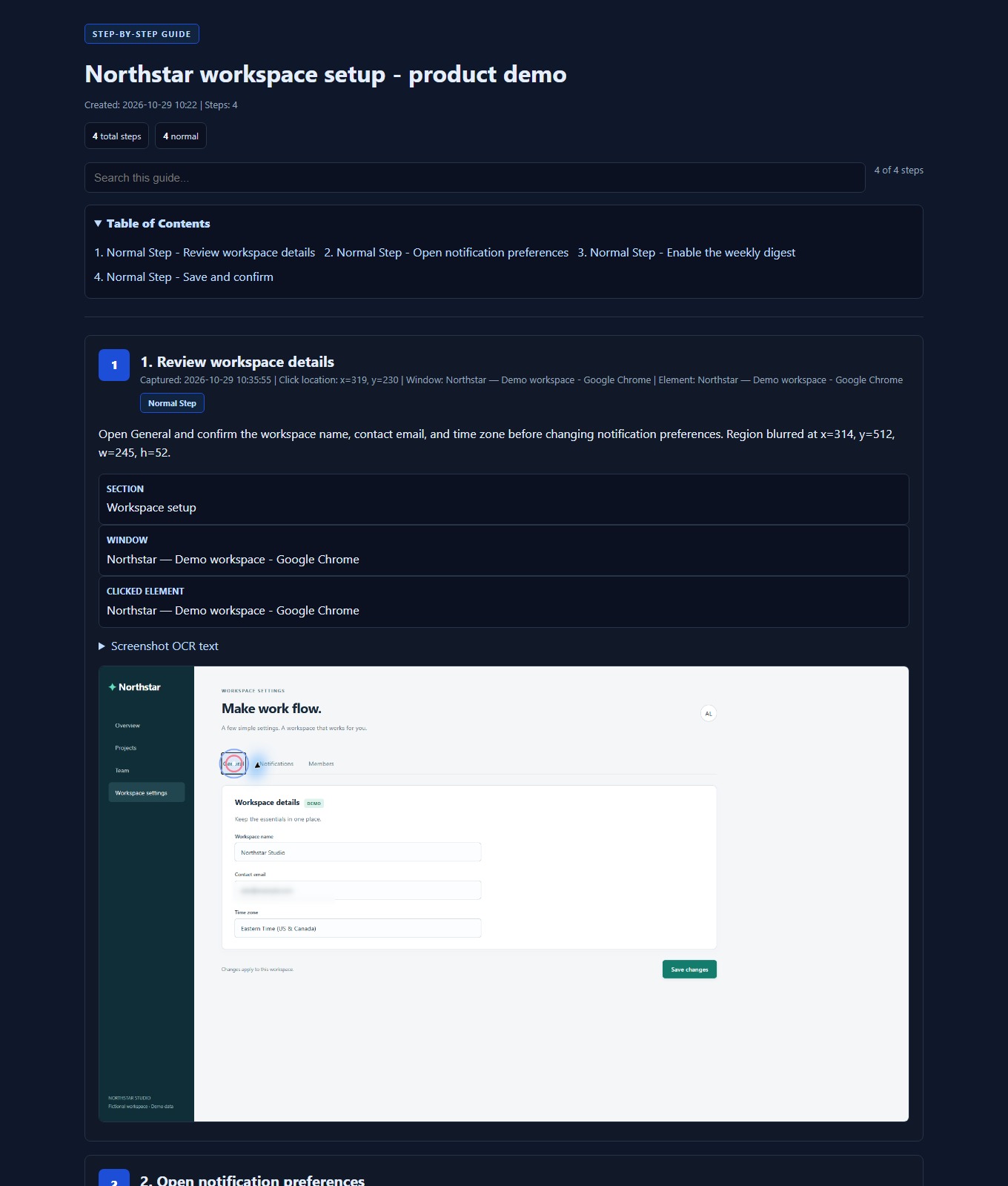 StepNDEX export a shareable guide interface