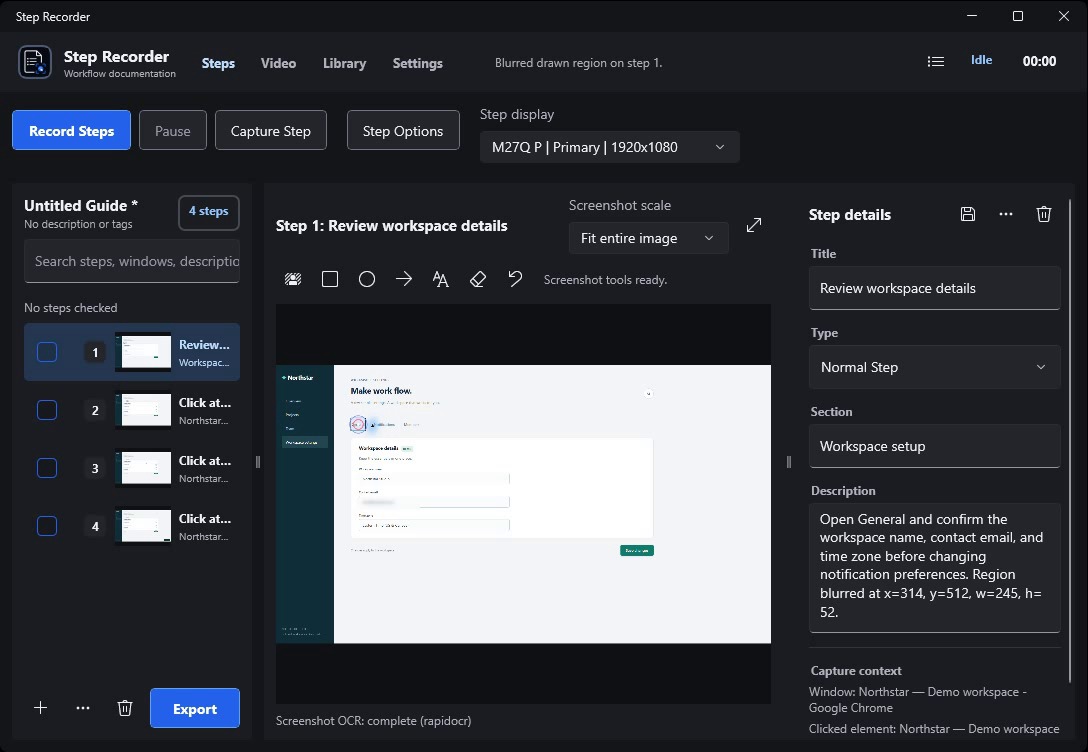 StepNDEX protect sensitive information interface