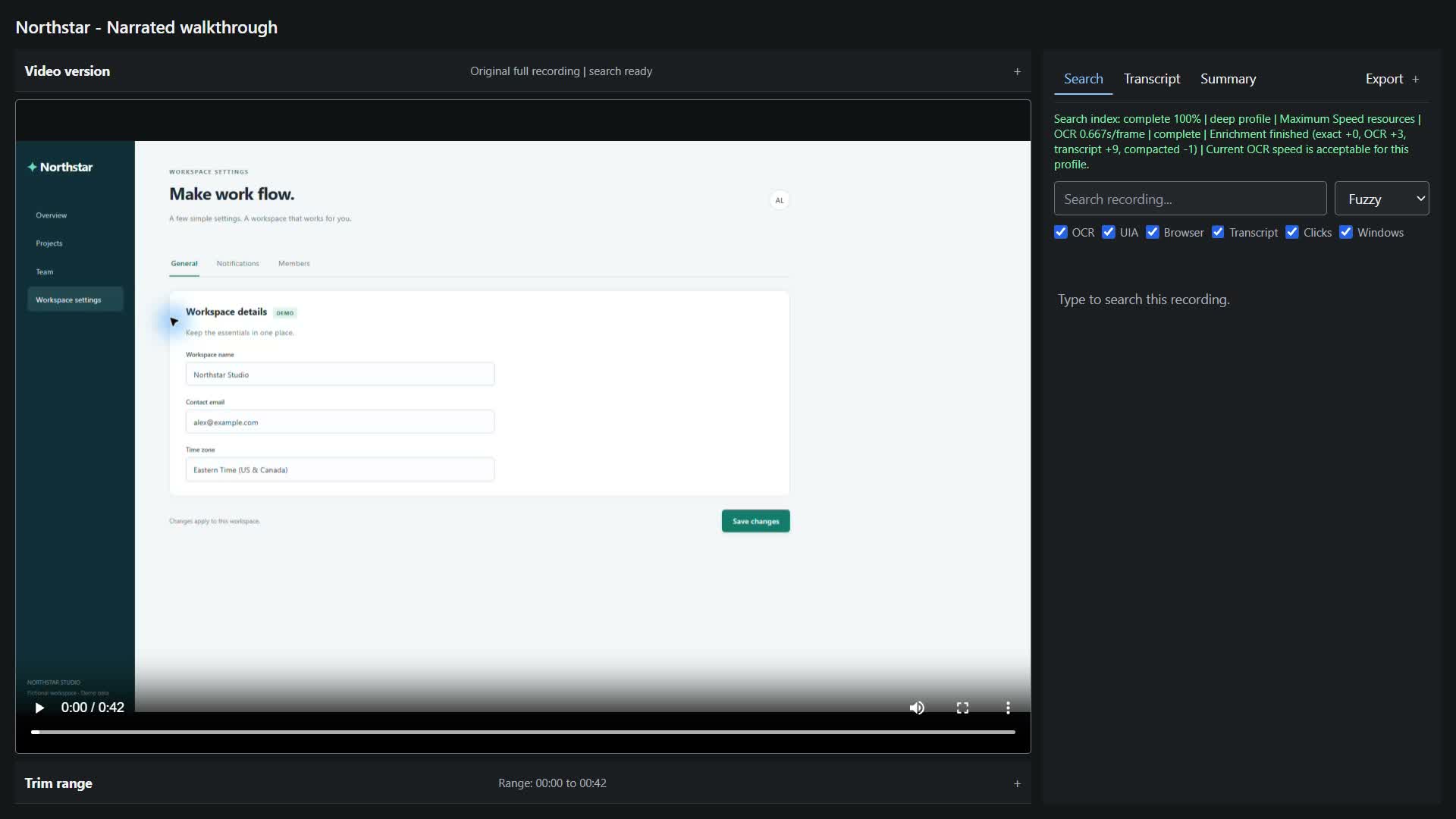 StepNDEX open the video viewer interface